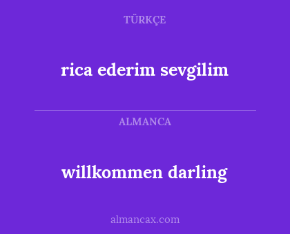 willkommen darling - rica ederim sevgilim