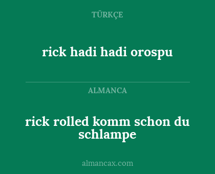 rick rolled komm schon du schlampe - rick hadi hadi orospu