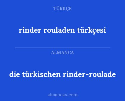 die türkischen rinder-roulade - rinder rouladen türkçesi