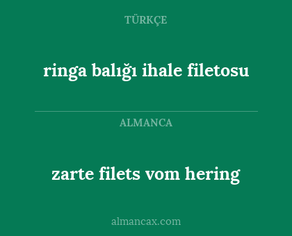 ringa balığı ihale filetosu - zarte filets vom hering
