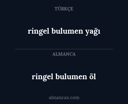 ringel bulumen yağı - ringel bulumen öl