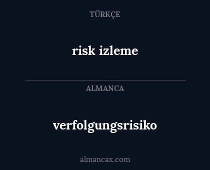 risk izleme - verfolgungsrisiko