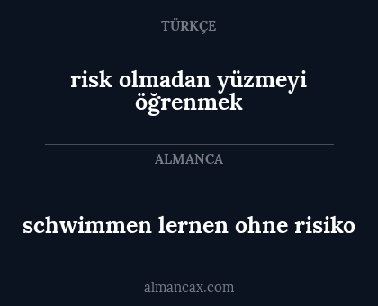 schwimmen lernen ohne risiko - risk olmadan yüzmeyi öğrenmek