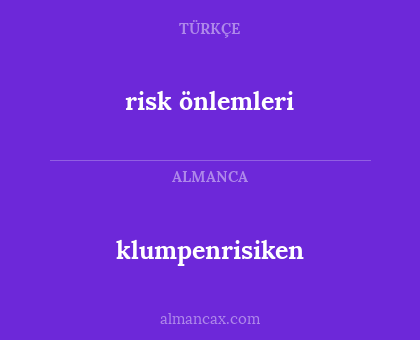 klumpenrisiken - risk önlemleri