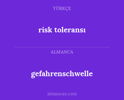 risk toleransı - gefahrenschwelle