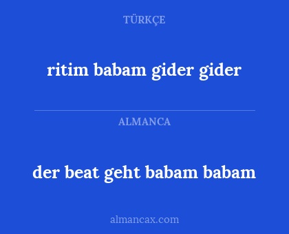 ritim babam gider gider - der beat geht babam babam