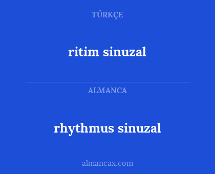 rhythmus sinuzal - ritim sinuzal