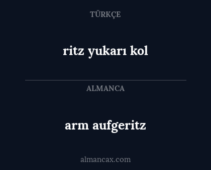 arm aufgeritz - ritz yukarı kol