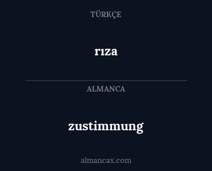 rıza - zustimmung