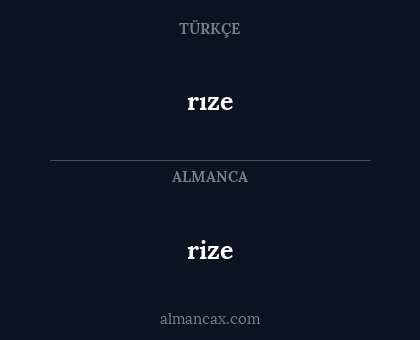 rize - rıze