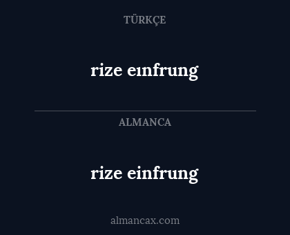 rize einfrung - rize eınfrung