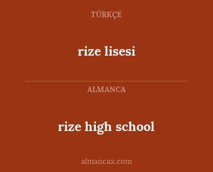 rize high school - rize lisesi