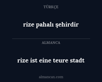 rize pahalı şehirdir - rize ist eine teure stadt