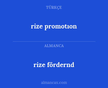 rize fördernd - rize promotıon
