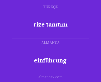 rize tanıtını - einführung