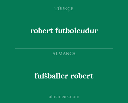 fußballer robert - robert futbolcudur