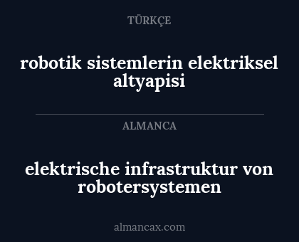 elektrische infrastruktur von robotersystemen - robotik sistemlerin elektriksel altyapisi