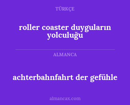 achterbahnfahrt der gefühle - roller coaster duyguların yolculuğu