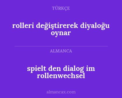 rolleri değiştirerek diyaloğu oynar - spielt den dialog im rollenwechsel