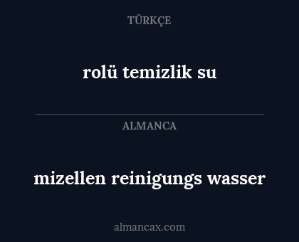rolü temizlik su - mizellen reinigungs wasser