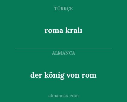 roma kralı - der könig von rom