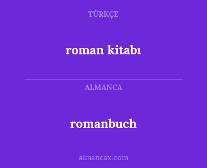 romanbuch - roman kitabı