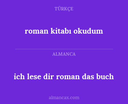 roman kitabı okudum - ich lese dir roman das buch