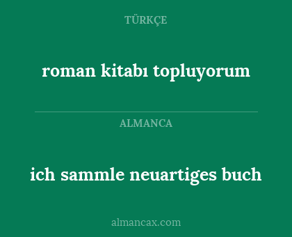 ich sammle neuartiges buch - roman kitabı topluyorum