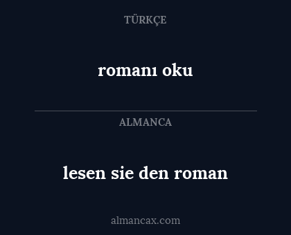 lesen sie den roman - romanı oku