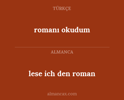 lese ich den roman - romanı okudum