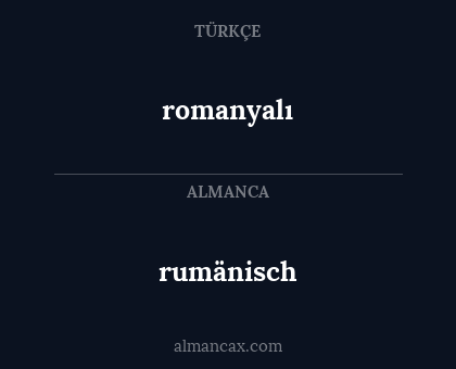 rumänisch - romanyalı