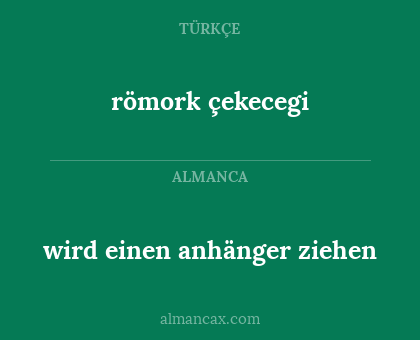 wird einen anhänger ziehen - römork çekecegi