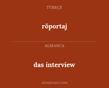 das interview - röportaj