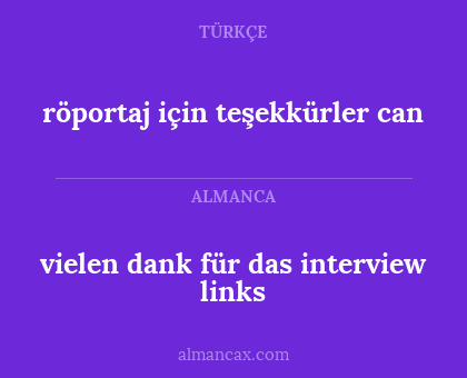 vielen dank für das interview links - röportaj için teşekkürler can