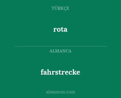 rota - fahrstrecke