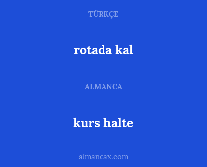 kurs halte - rotada kal