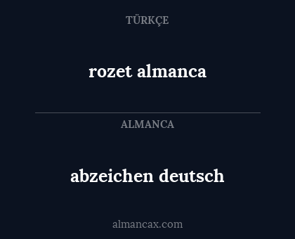 rozet almanca - abzeichen deutsch