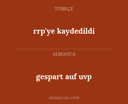 gespart
auf uvp - rrp'ye kaydedildi