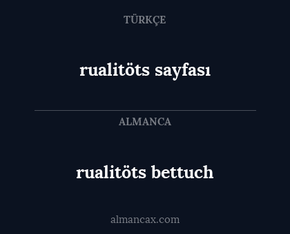 rualitöts bettuch - rualitöts sayfası
