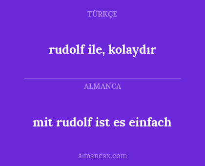 mit rudolf ist es einfach - rudolf ile, kolaydır