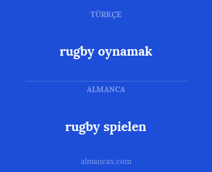 rugby oynamak - rugby spielen