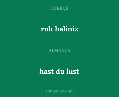 hast du lust - ruh haliniz