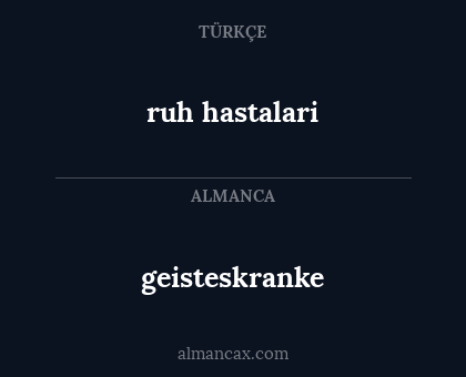 geisteskranke - ruh hastalari