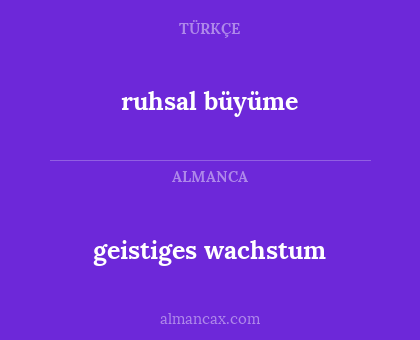 geistiges wachstum - ruhsal büyüme