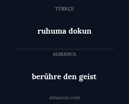 ruhuma dokun - berühre den geist