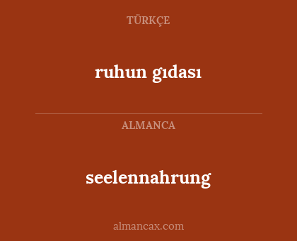 seelennahrung - ruhun gıdası