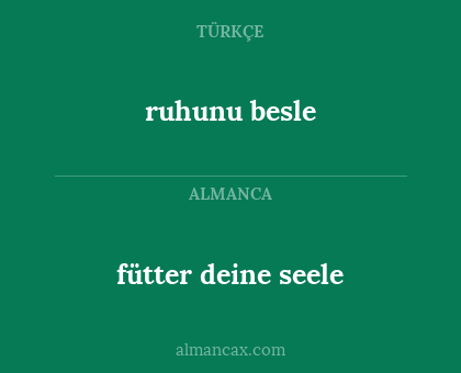 fütter deine seele - ruhunu besle