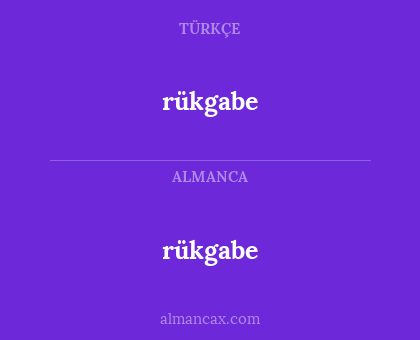 rükgabe - rükgabe