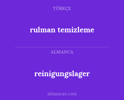 rulman temizleme - reinigungslager