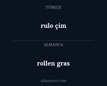 rulo çim - rollen gras